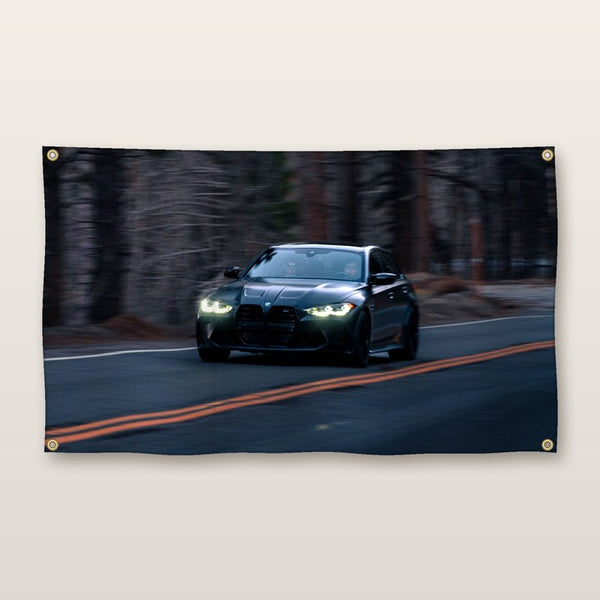 Car photo printed as a 3x5 flag