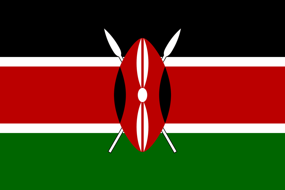 Kenya flag, 3x5 ft polyester wall flag with grommets