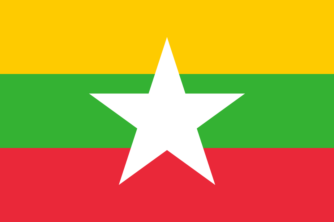 Myanmar flag, 3x5 ft polyester wall flag with grommets